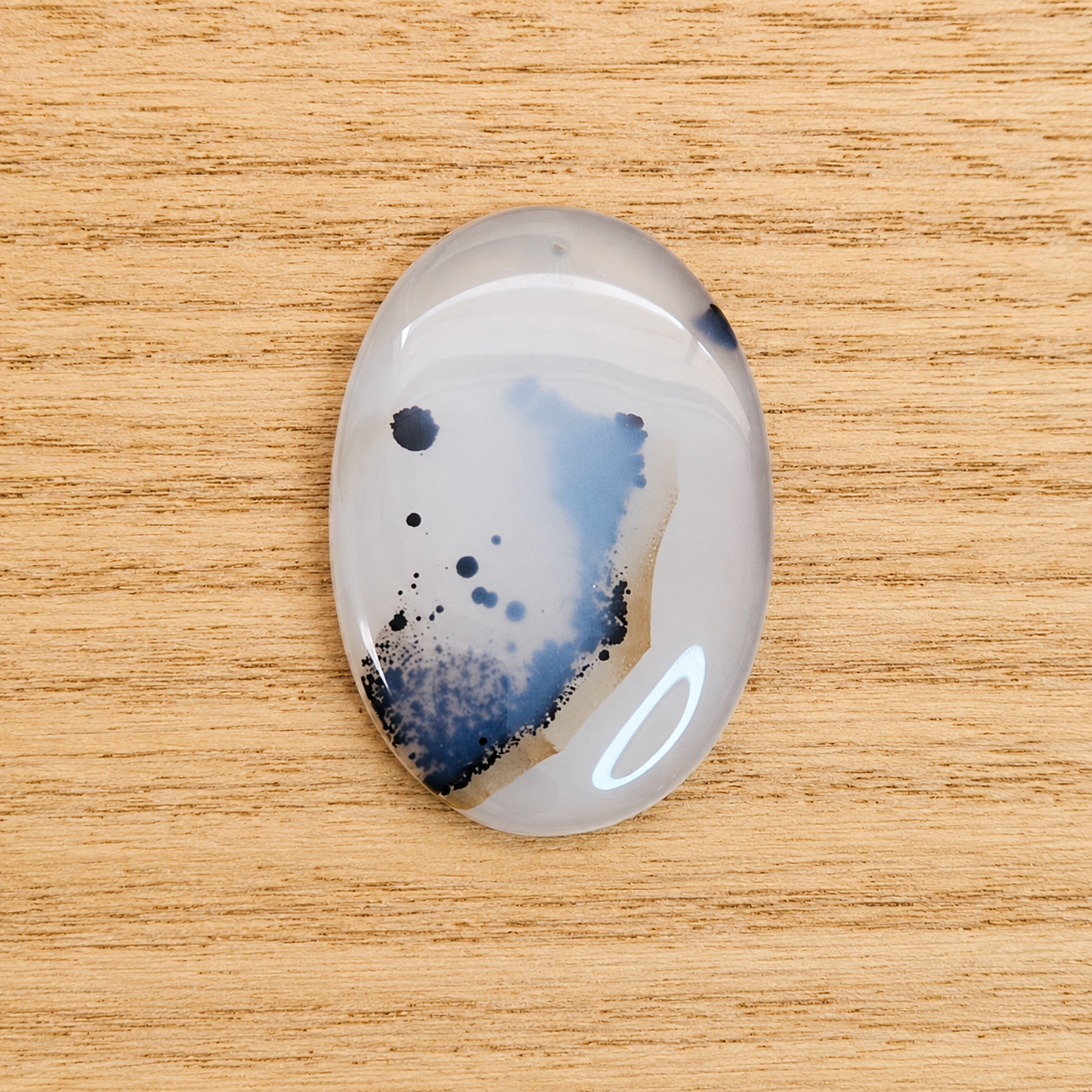 Dendritic Agate Oval Cabochon. *Pre Drilled*.