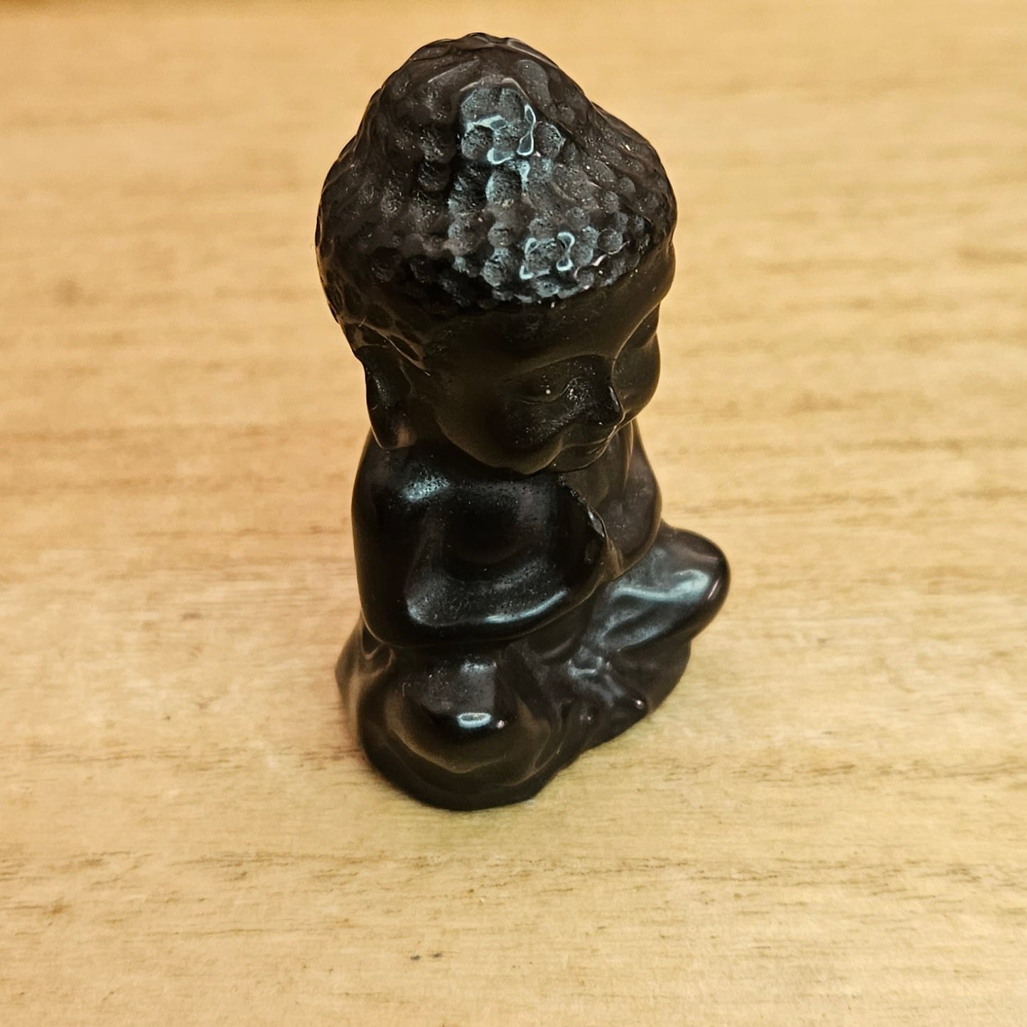 Ice Obsidian Shaka Buddha Carving.