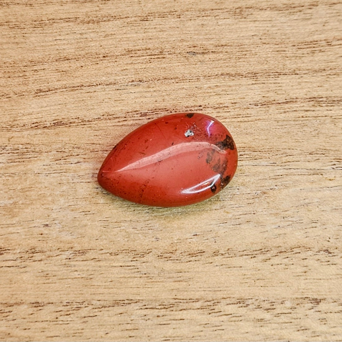 Red Jasper Tear-drop Cabochon.