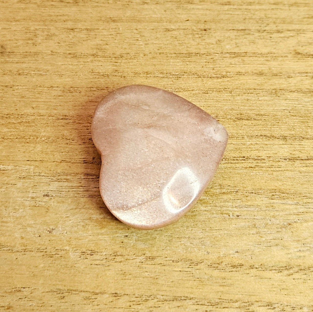 Peach Moonstone Heart Carving.