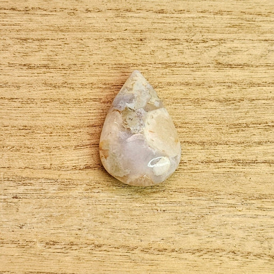 Flower Agate Tear-drop Cabochon.