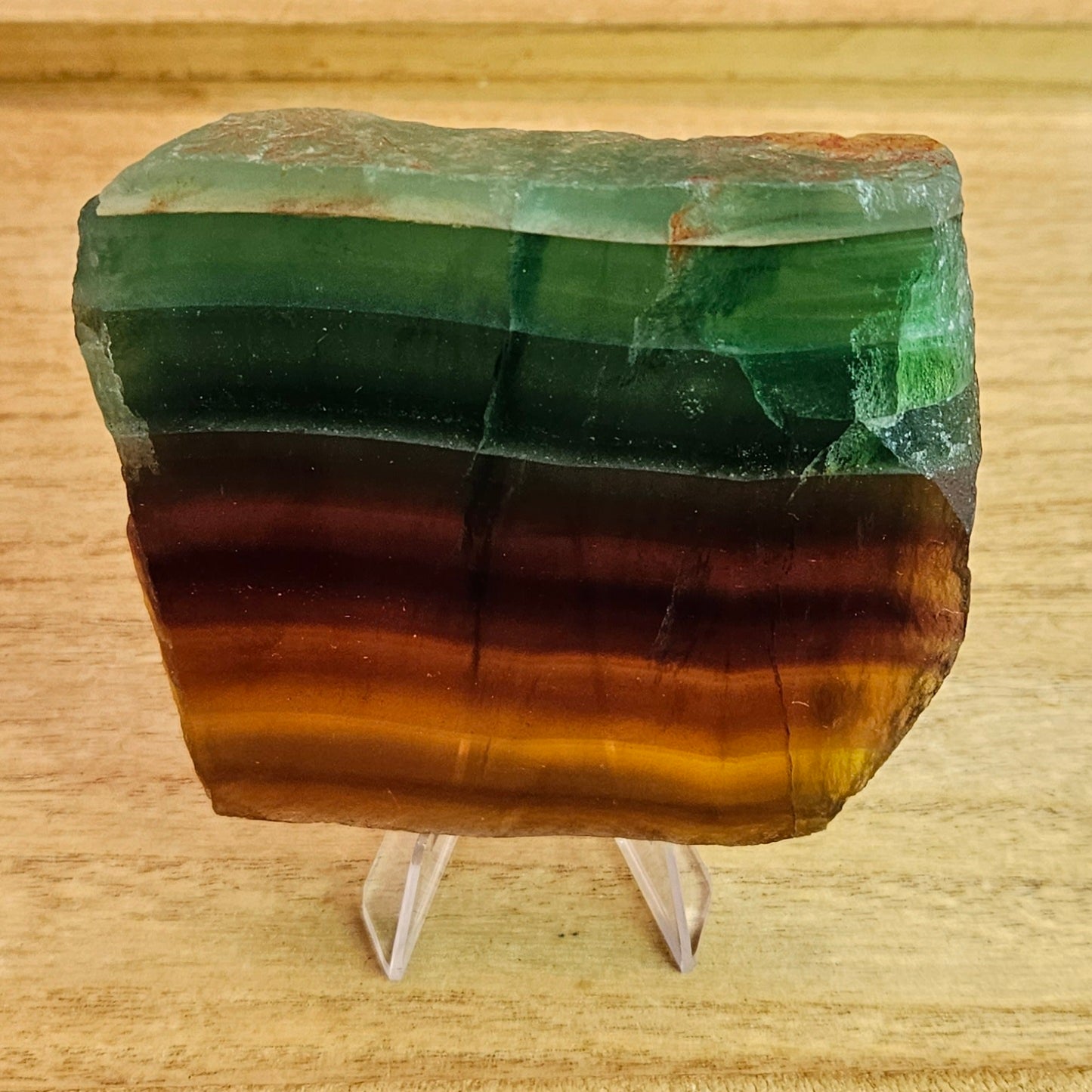 Banded Rainbow Fluorite Slab.
