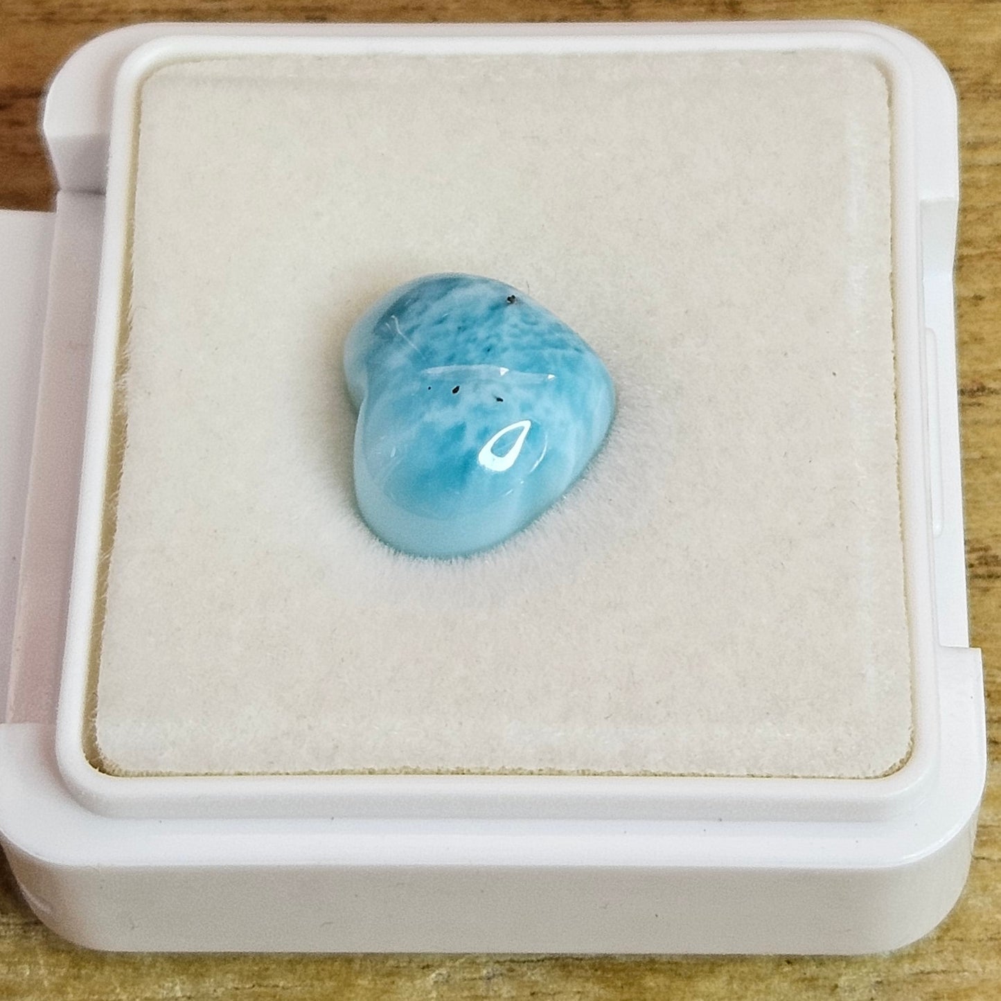 Larimar Heart in Case.