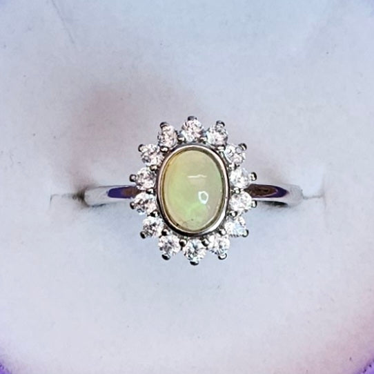 Opal Oval Adjustable Ring.