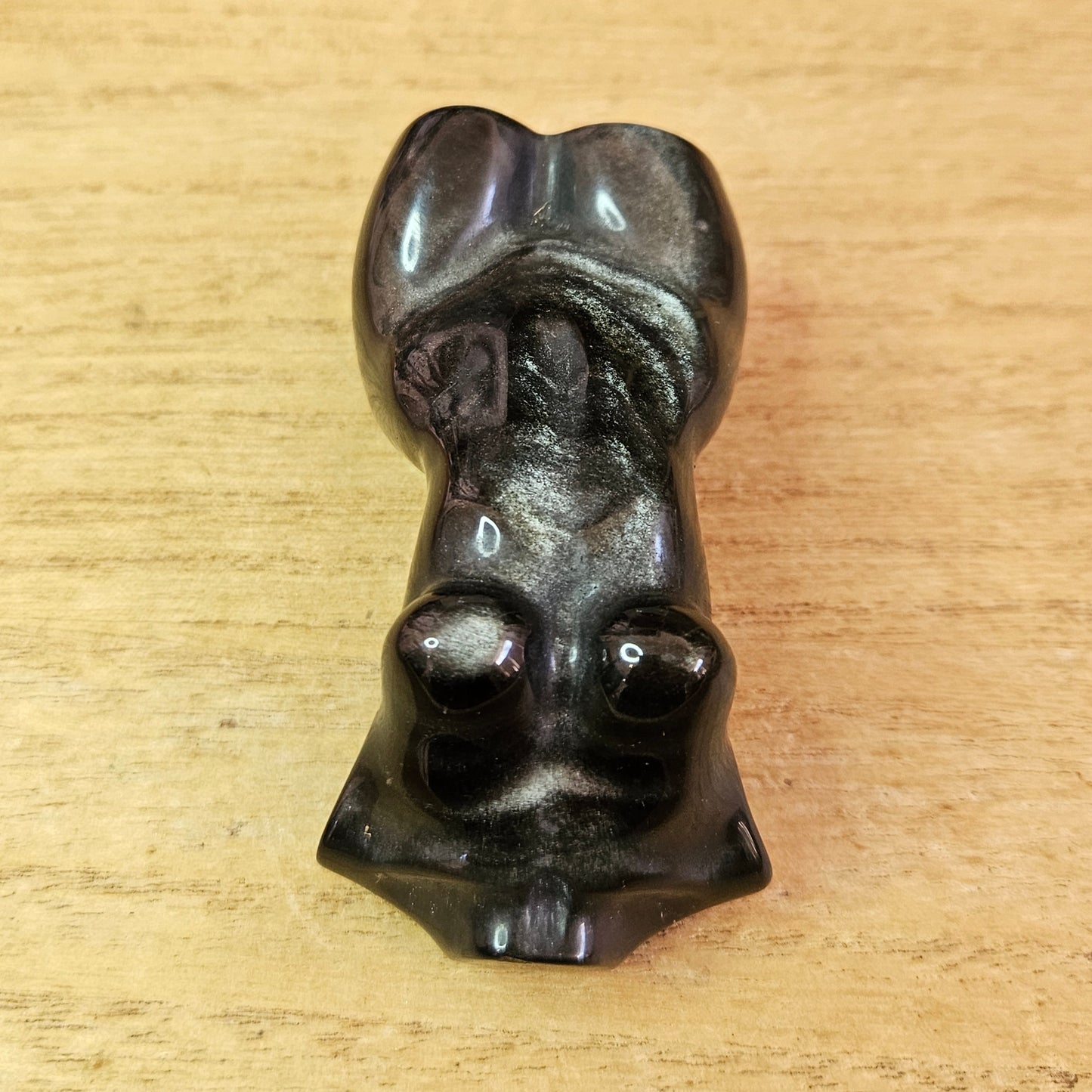 Silver Sheen Obsidian Lady Body Carving.