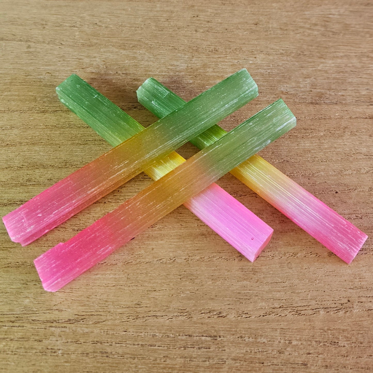 Rainbow Dyed Selenite Stick.