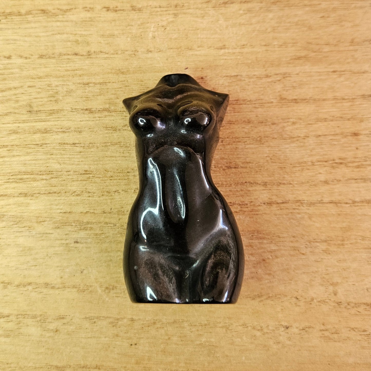 Silver Sheen Obsidian Lady Body Carving.