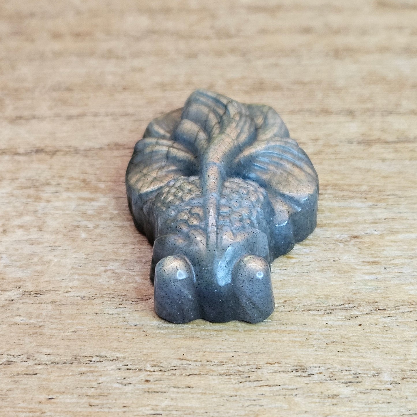 Sunset Labradorite Goldfish Flat Carving.