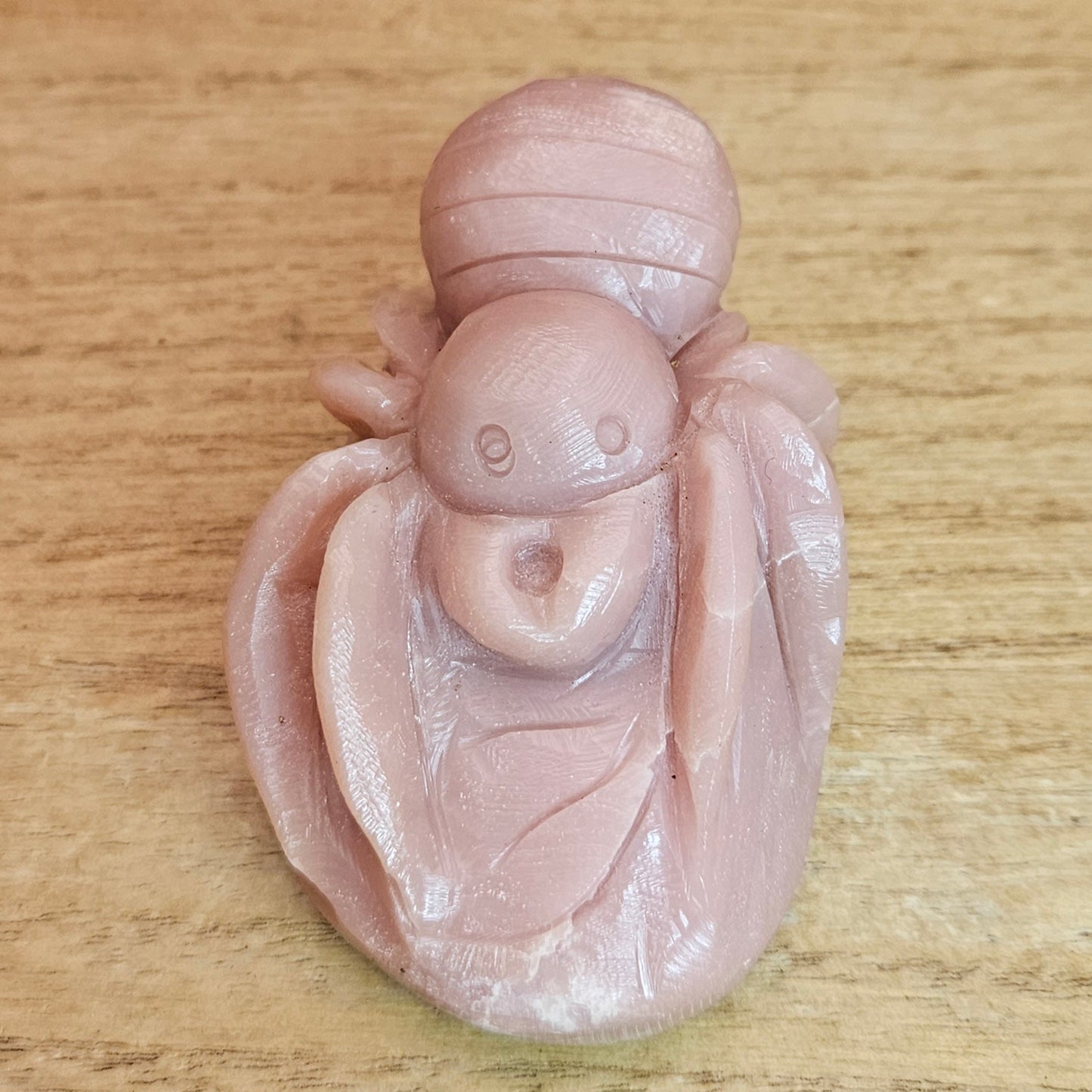 Pink Opal Spider Hand Carving.