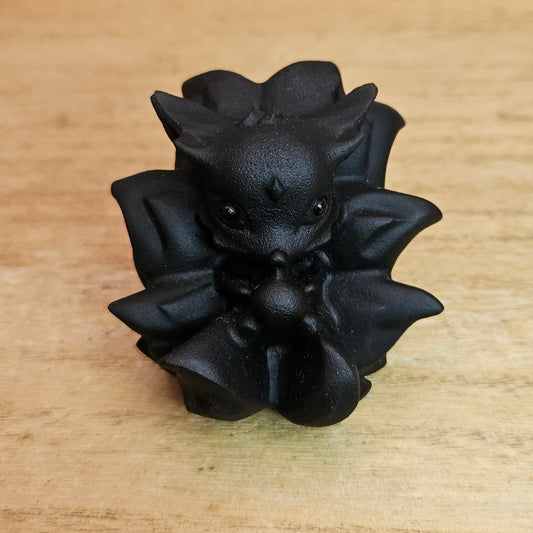 Obsidian Ninetail Fox Carving.