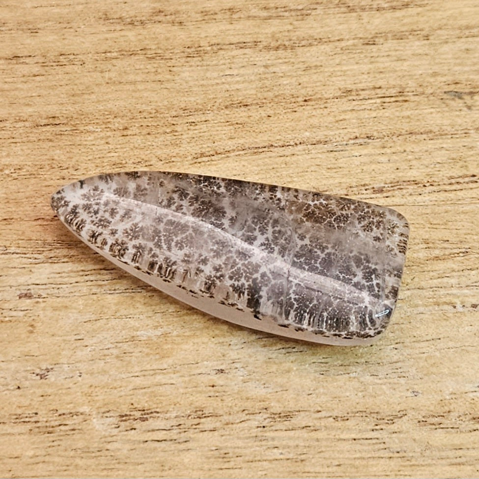 Dendritic Rose Quartz Cabochon.