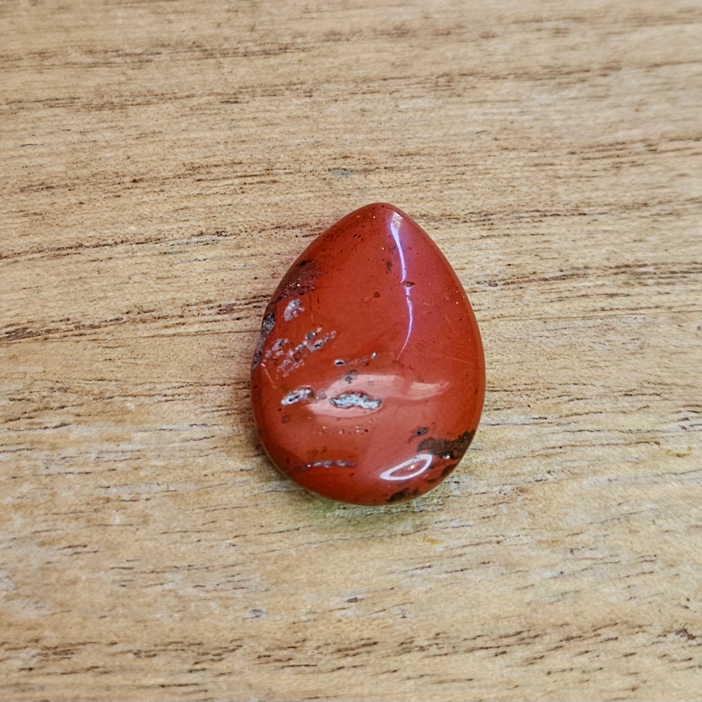 Red Jasper Tear-drop Cabochon.