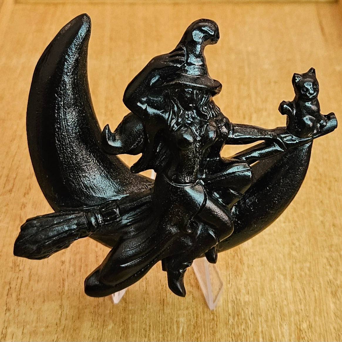Obsidian Witch Moon Carving. *Comes with Stand*.