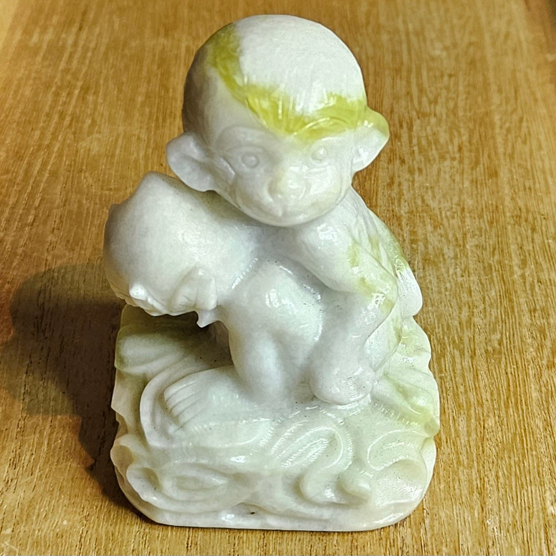 Lemon Jade Monkey Carving.
