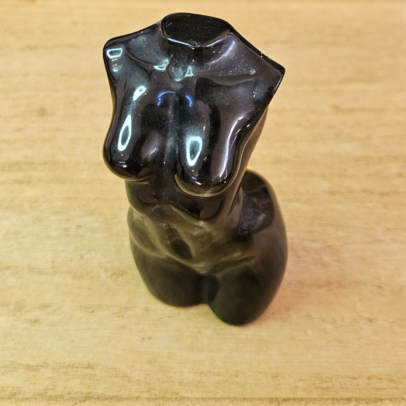 Silver Sheen Obsidian Lady Body Carving.