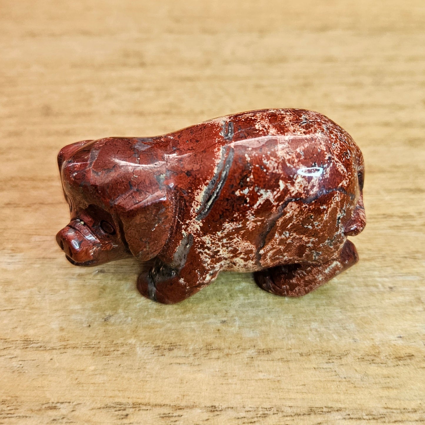 Red Jasper Pig Carving.