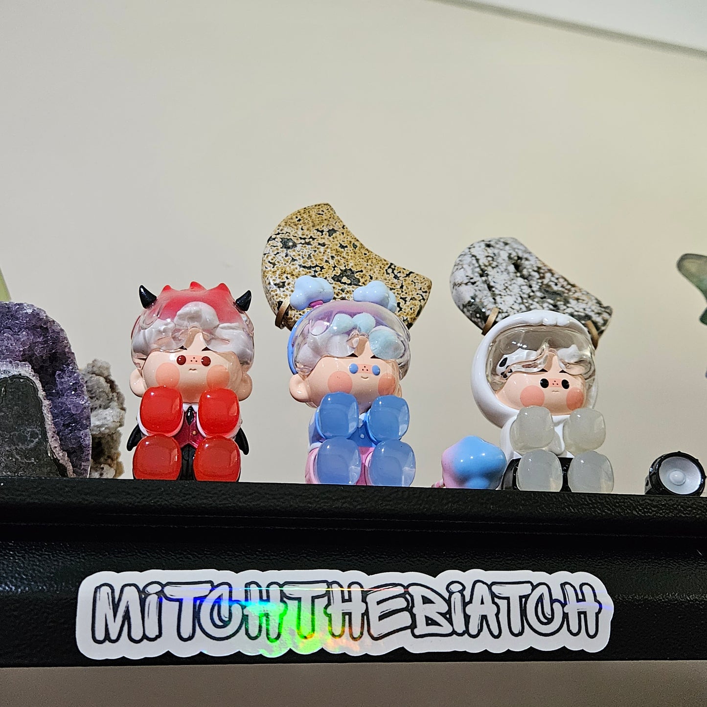 Mitch the Biatch Holographic Name Stickers.