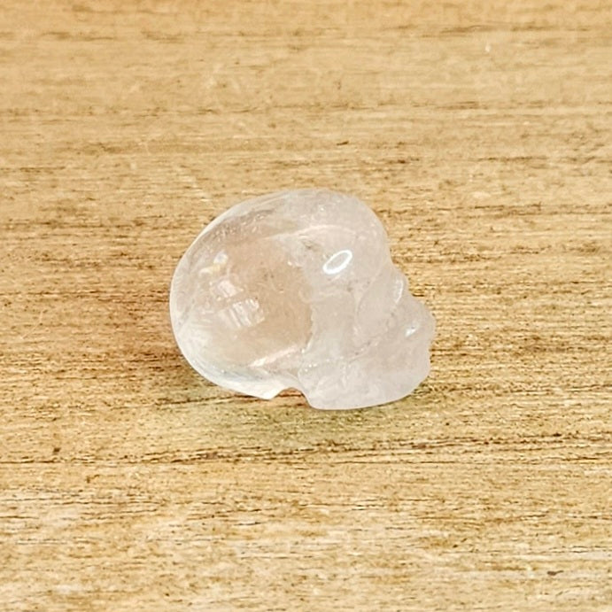Clear Quartz Skull Miniature Carving.