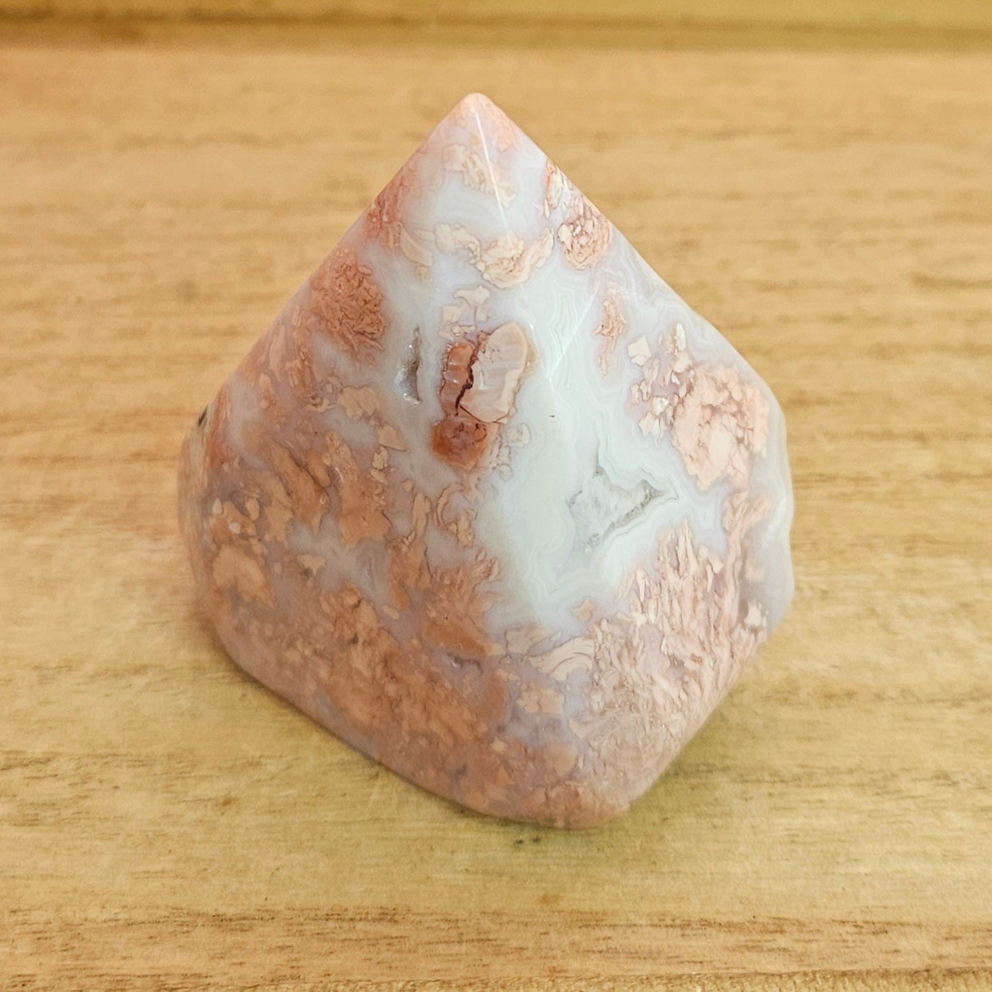 Pink Cotton Candy Agate Druzy Flame.