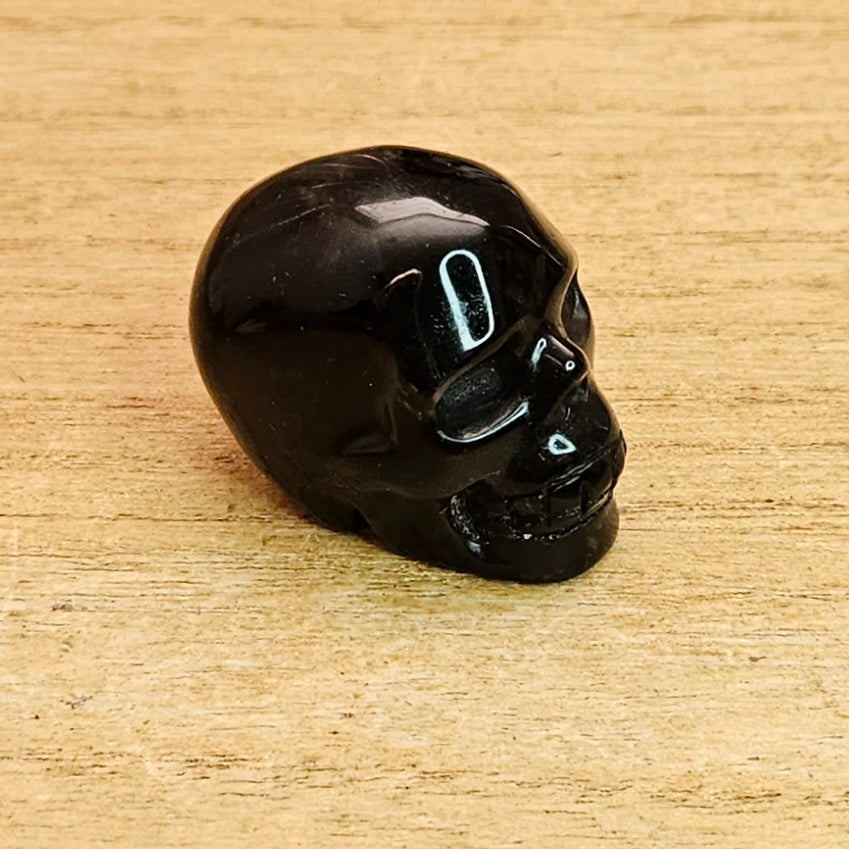 Obsidian Skull Carving.