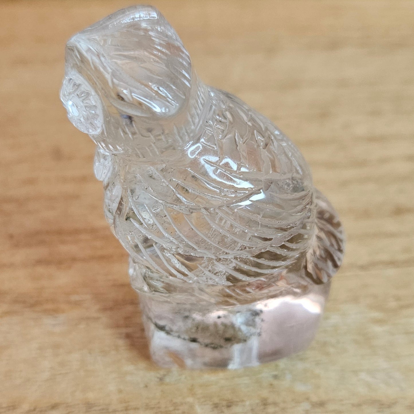 Garden Quartz Owl Hand Carving.