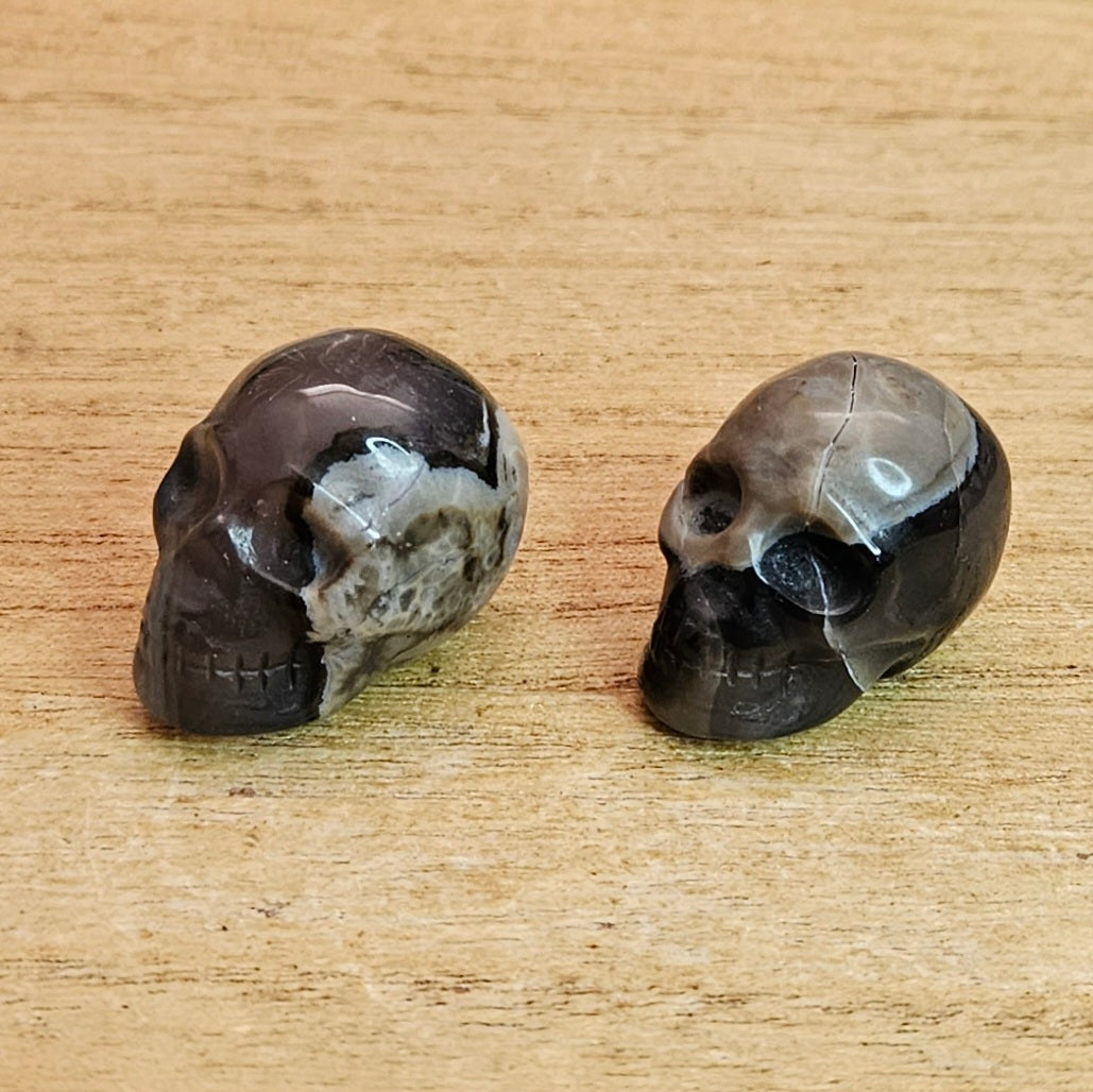 Volcano Agate Skull Carving. *Sold Separately*.