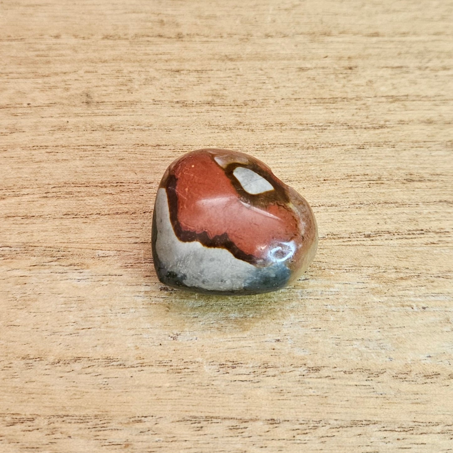 Polychrome Jasper Puffy Heart Carving.
