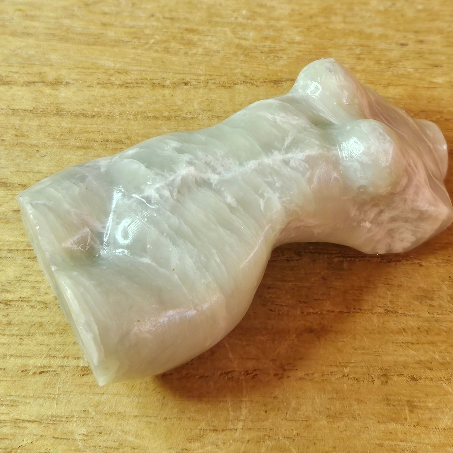 White Jade Lady Body Carving.