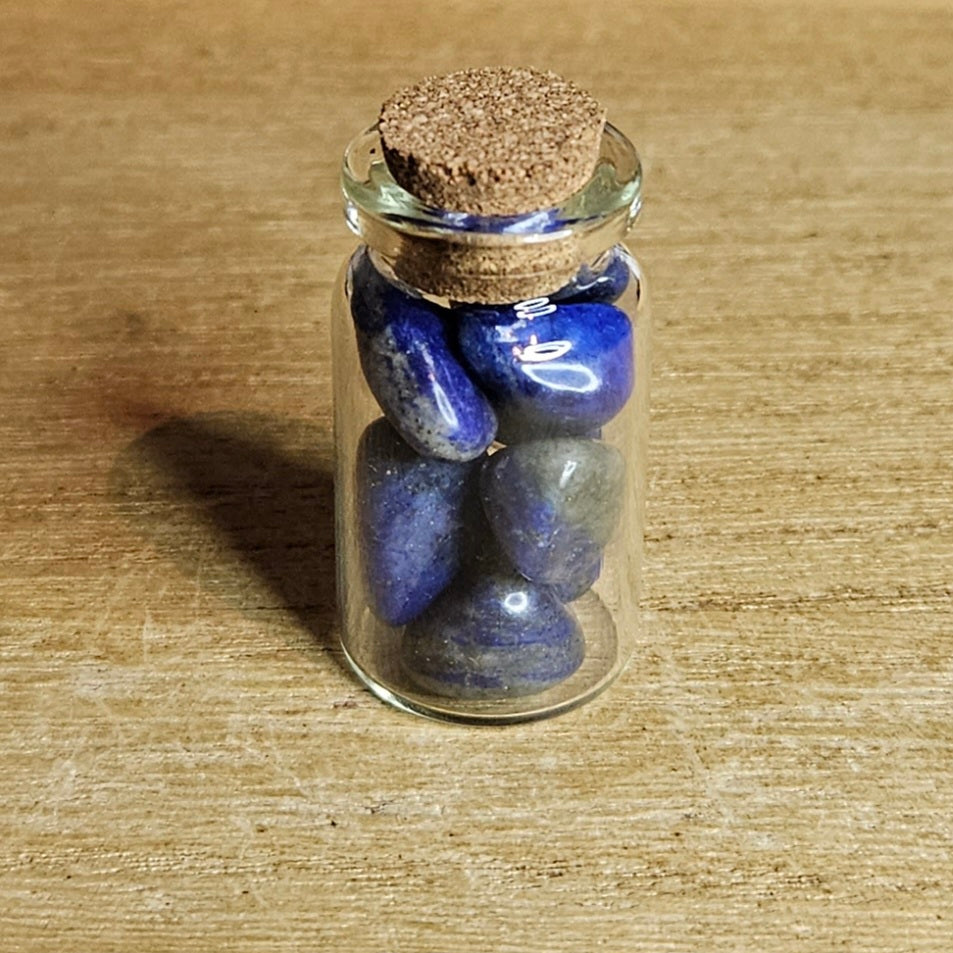 Lapis Lazuli Crystal Chip Jar.