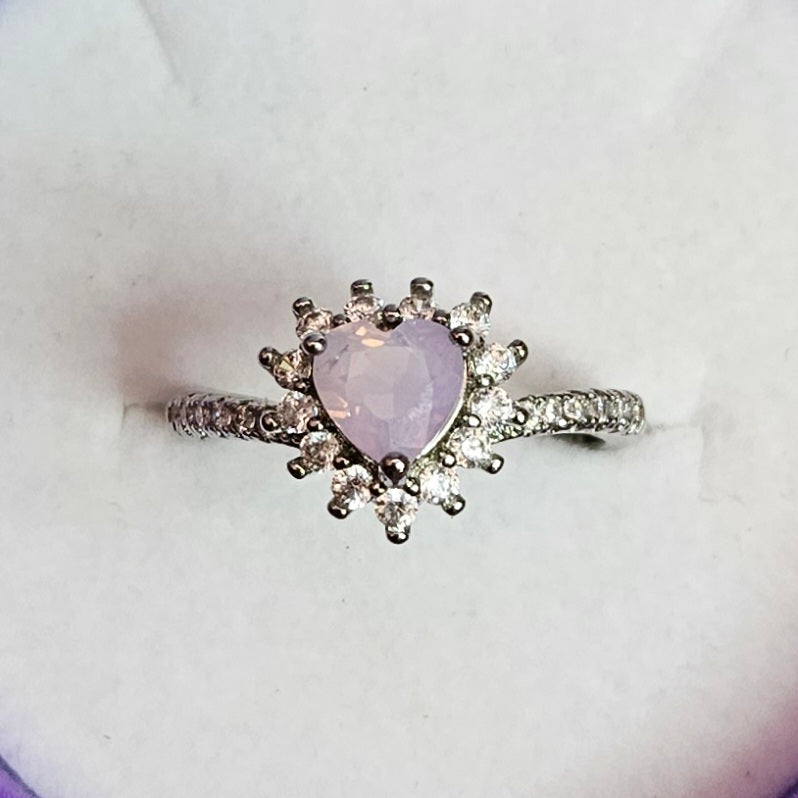 Scorolite Heart Silver Band Adjustable Ring.