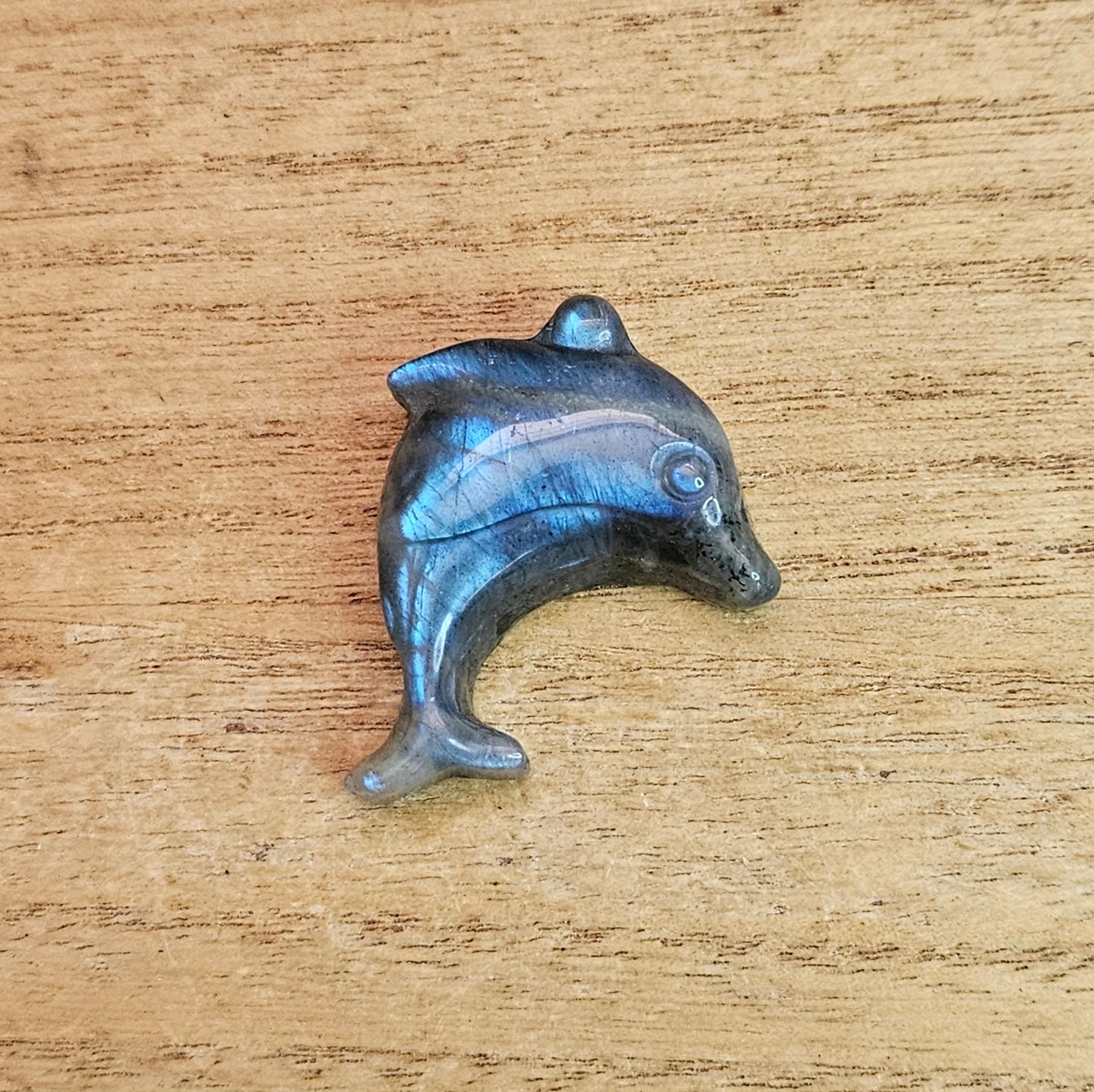 Labradorite Dolphin Flat Carving.