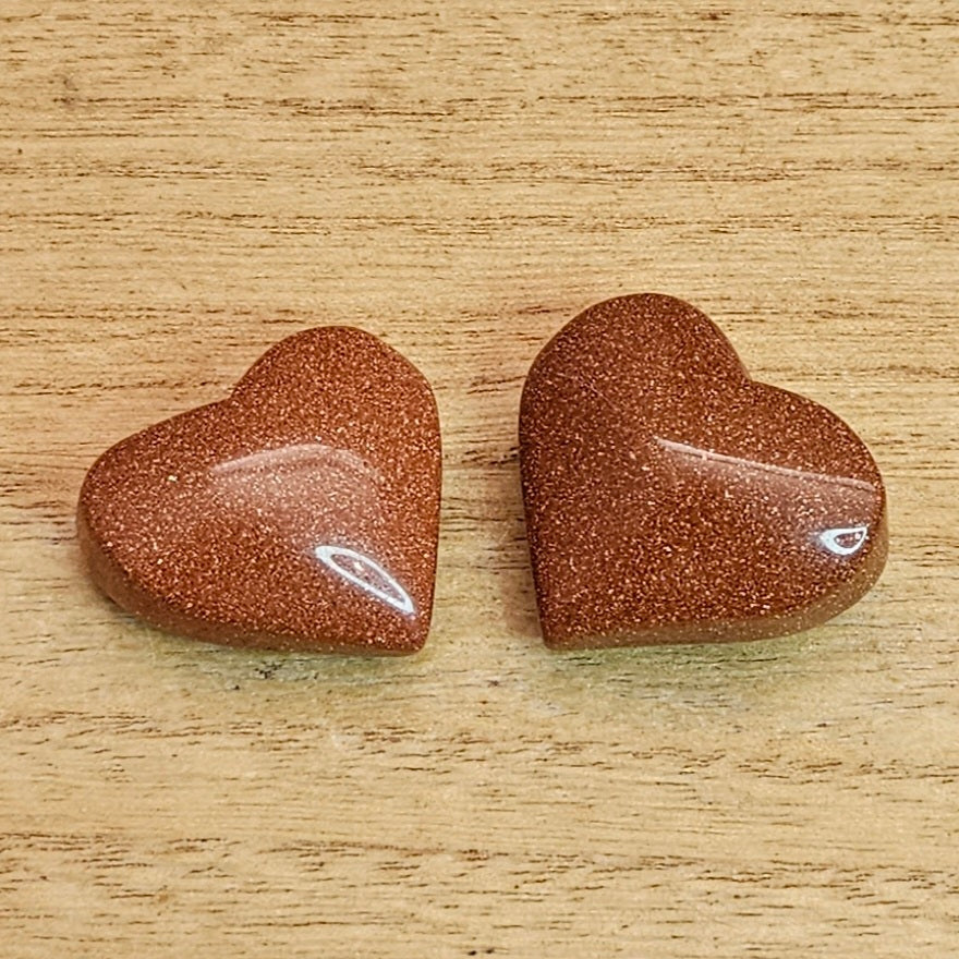 Goldstone Heart Carving.