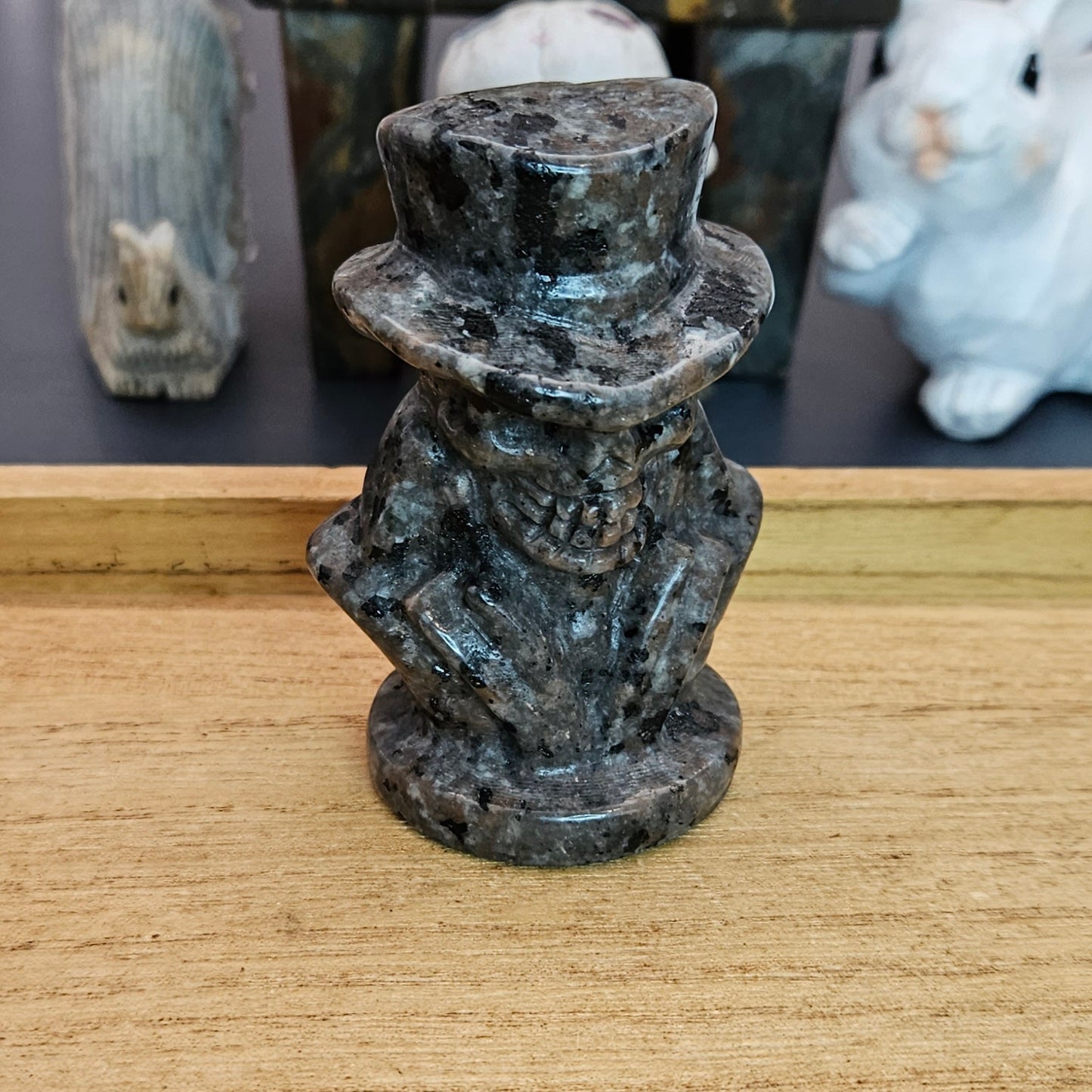 Yooperlite Skull Man Carving.