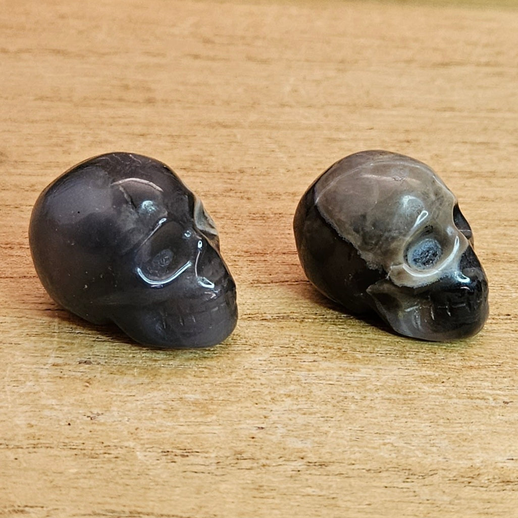 Volcano Agate Skull Carving. *Sold Separately*.