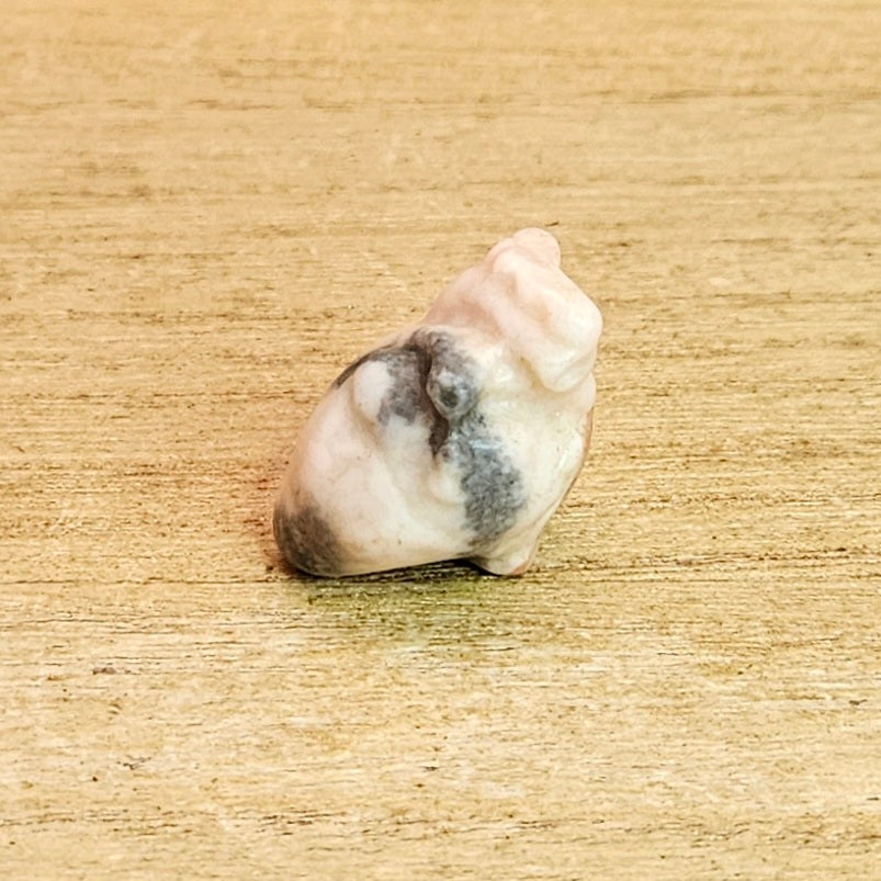 Pink Zebra Jasper Anatomical Heart Carving.