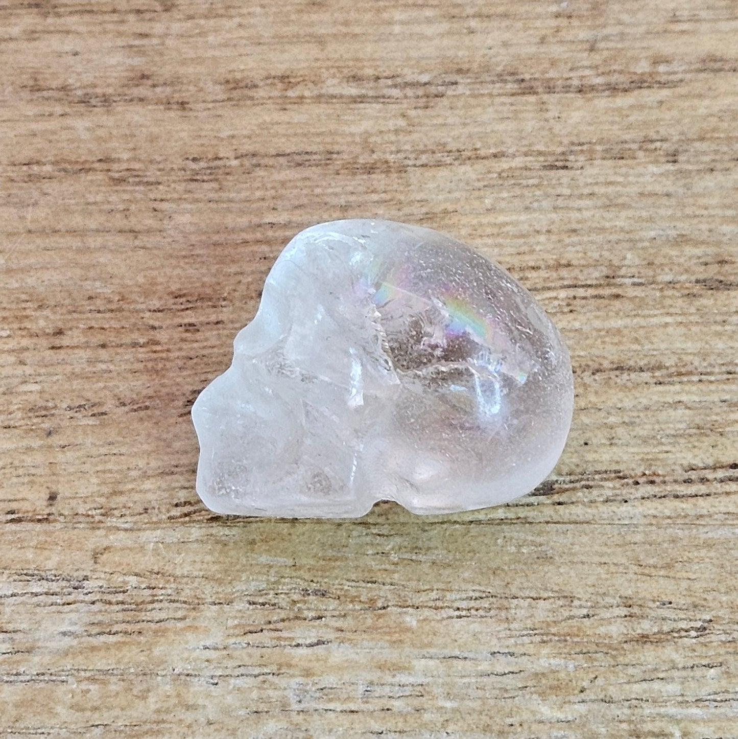 Clear Quartz Skull Miniature Carving.