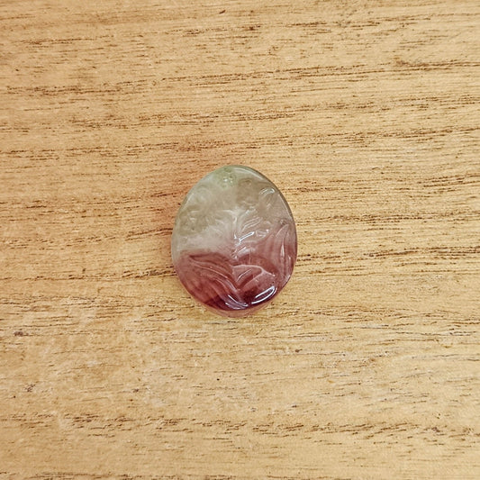 Fluorite Ninetail Fox Flat Carving.