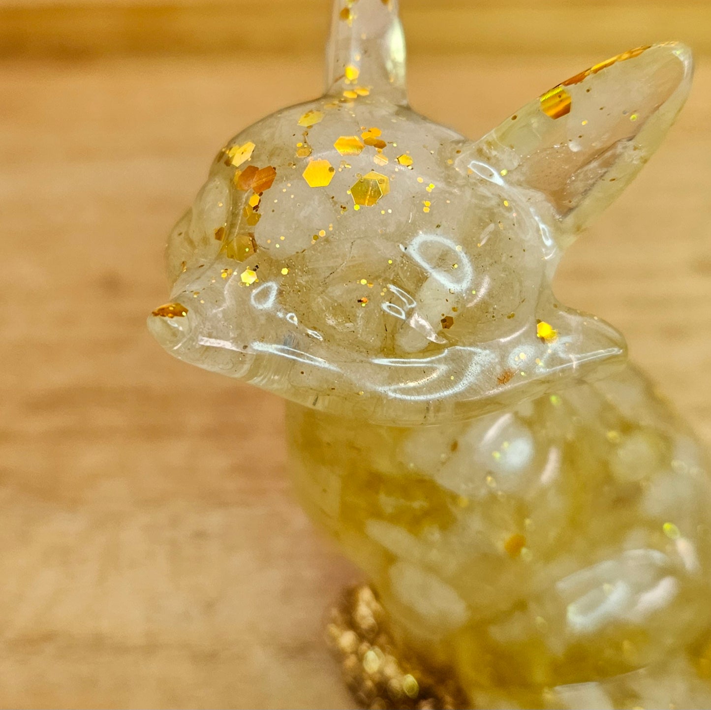 Lemon Quartz Resin Fox Ornament.