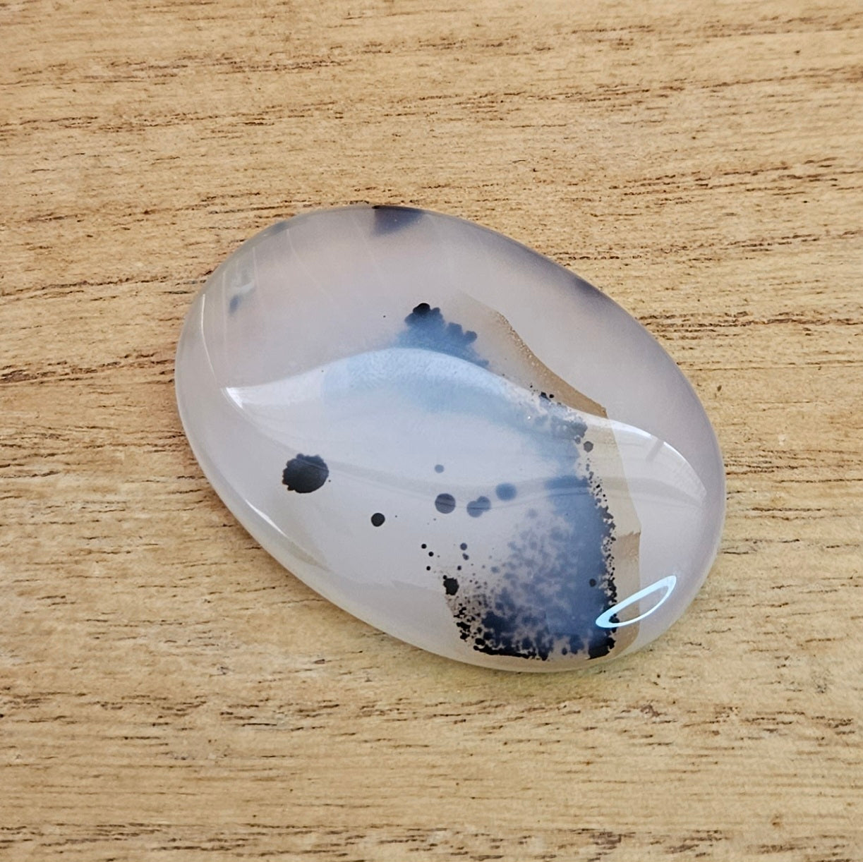 Dendritic Agate Oval Cabochon. *Pre Drilled*.