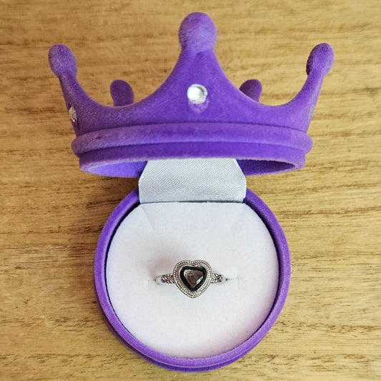 Hypersthene Heart Adjustable Ring.