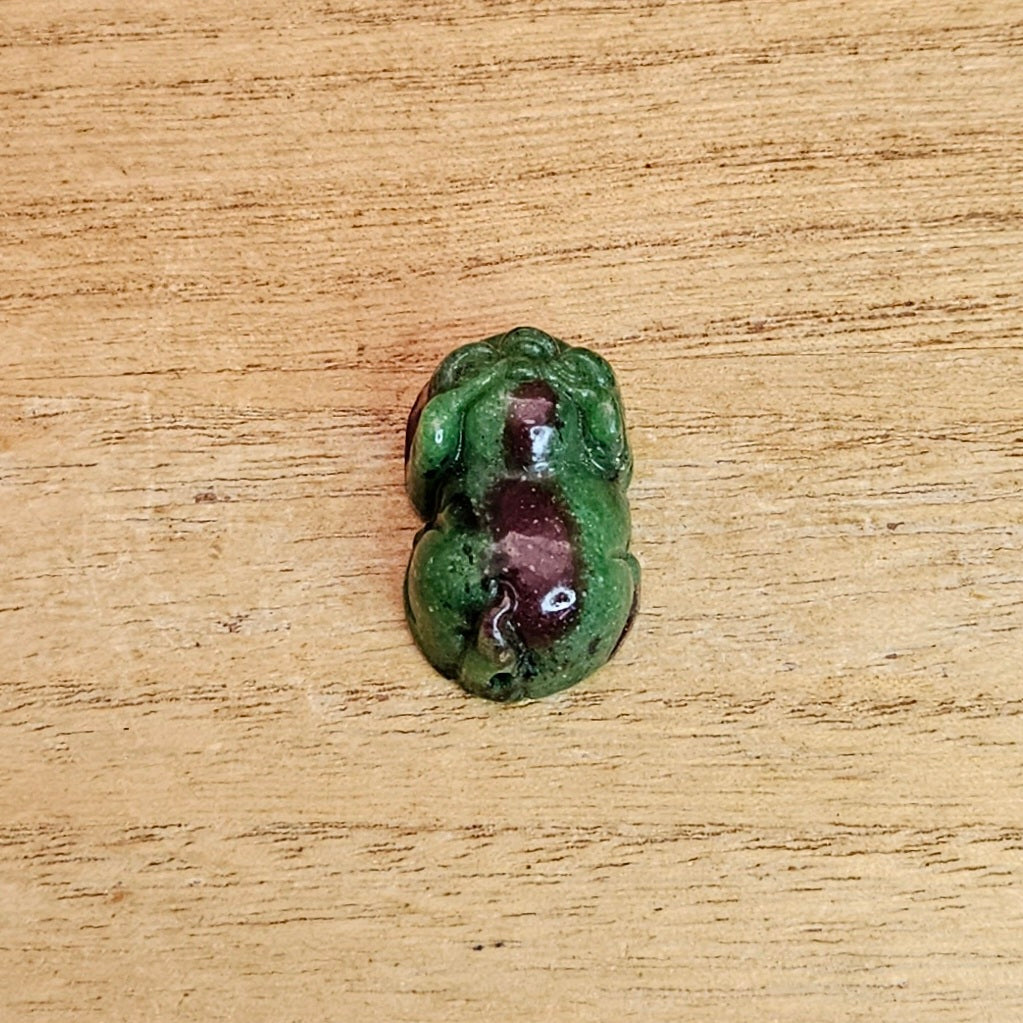 Ruby Zoizite Lucky Pig Hand Carving.