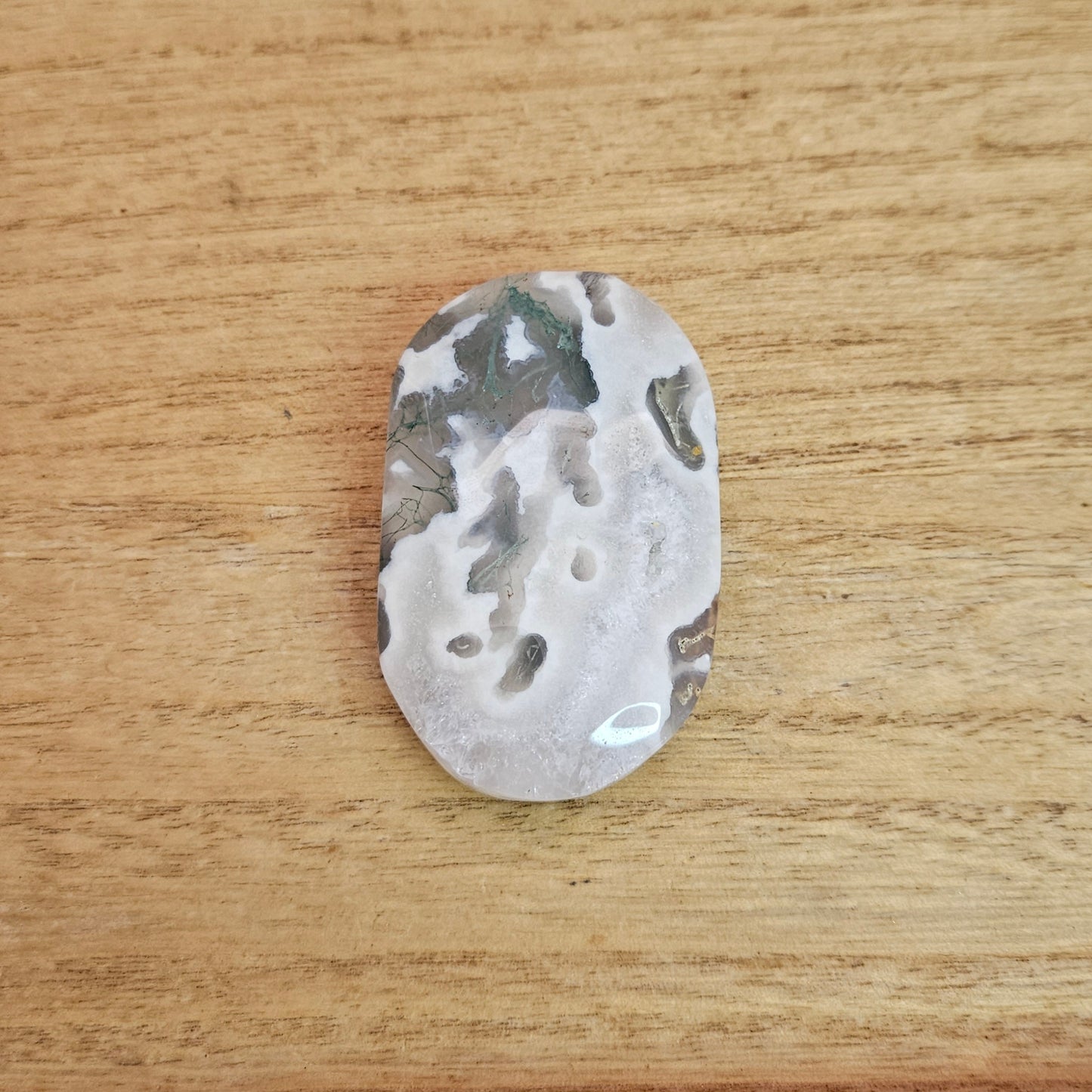 Moss Agate Palmstone. *Sold Separately*