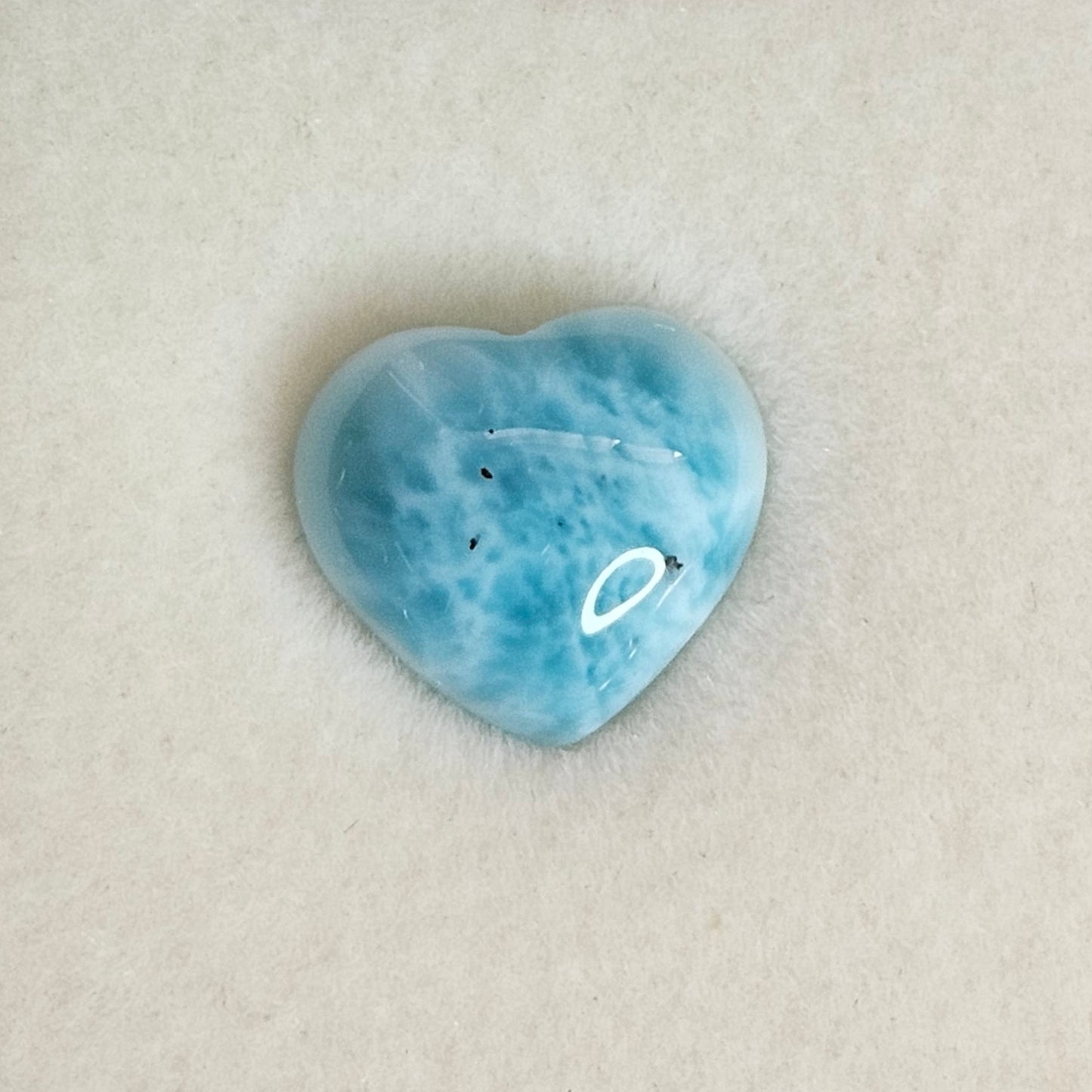 Larimar Heart in Case.