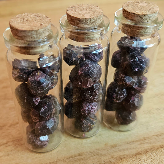Raw Garnet Crystal Jar.