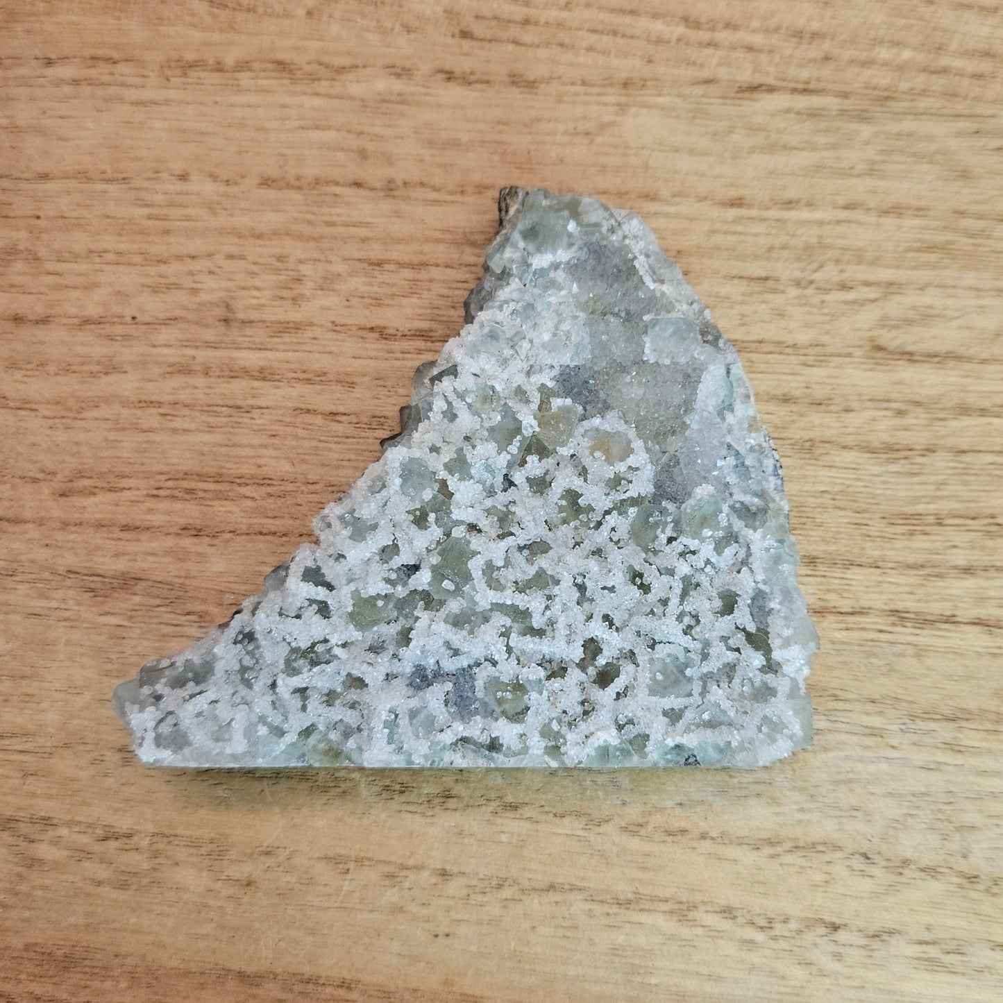 Green Cubic Sugar Fluorite Cluster Freeform.