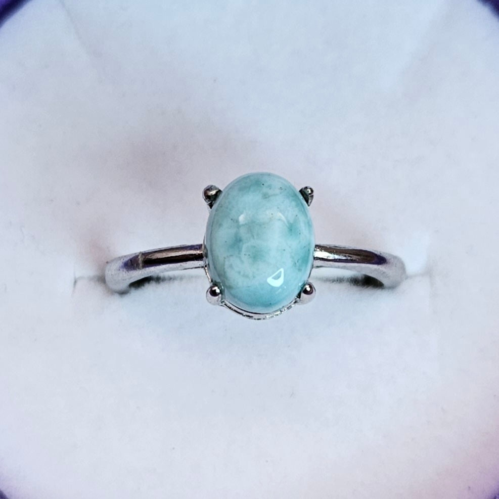 Larimar Oval Adjustable Ring.