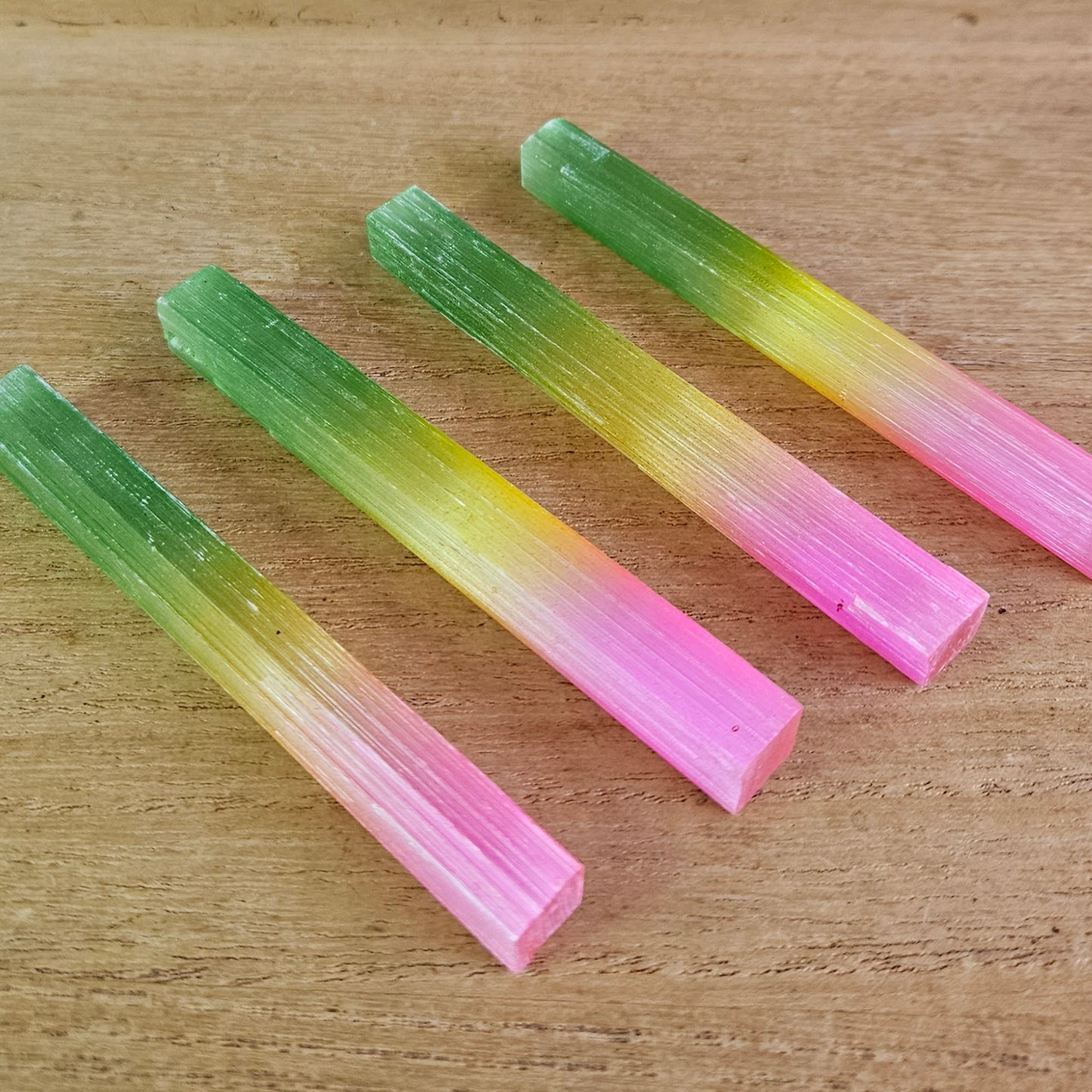 Rainbow Dyed Selenite Stick.