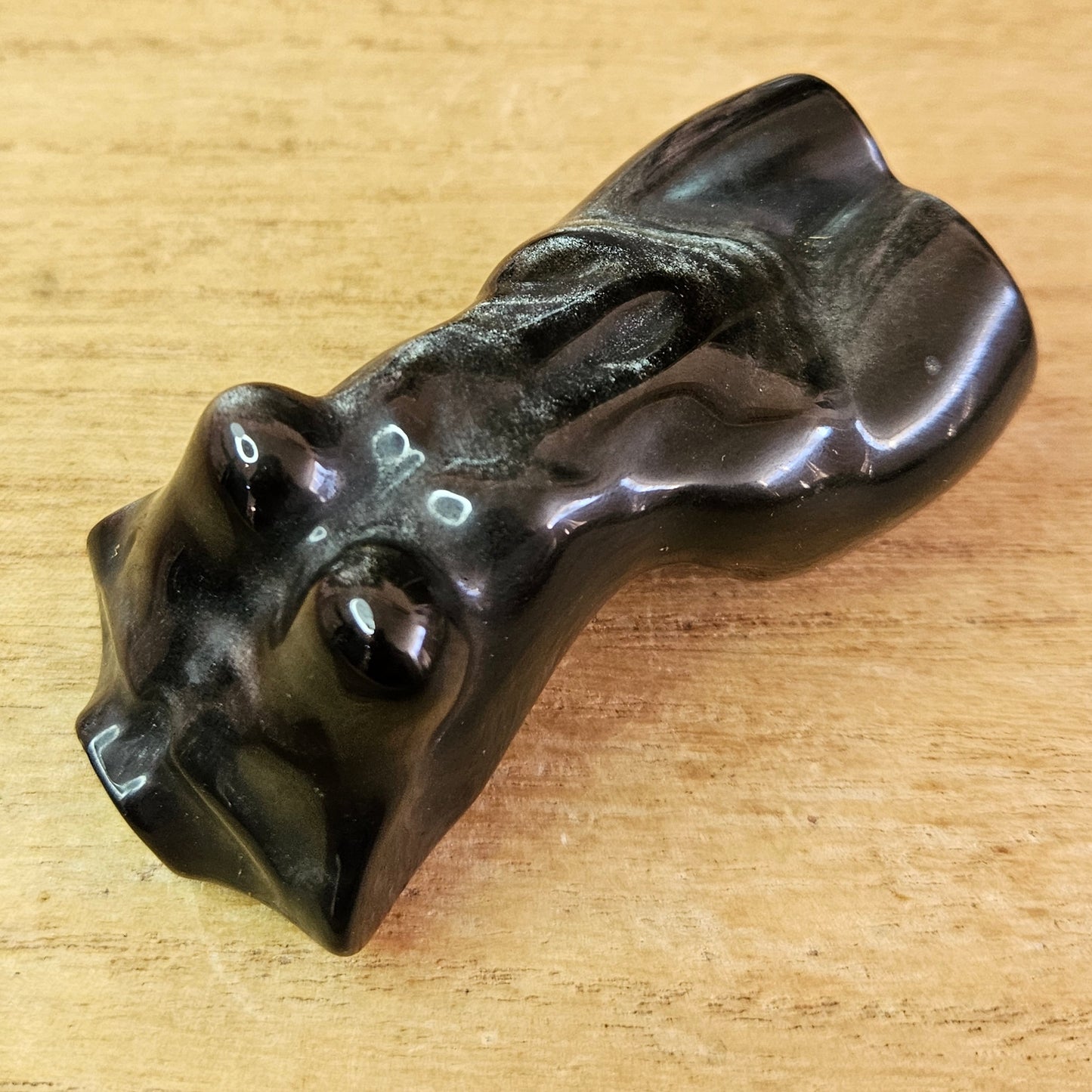 Silver Sheen Obsidian Lady Body Carving.