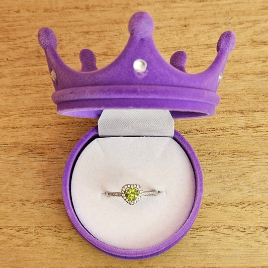 Peridot Heart Adjustable Ring.