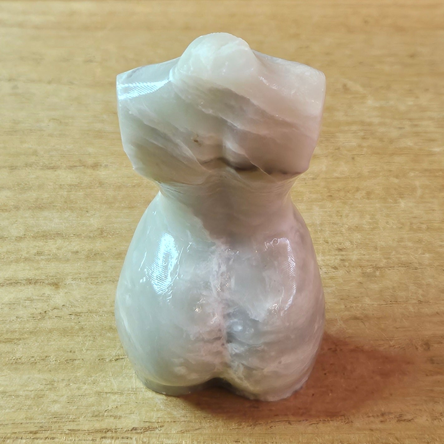 White Jade Lady Body Carving.